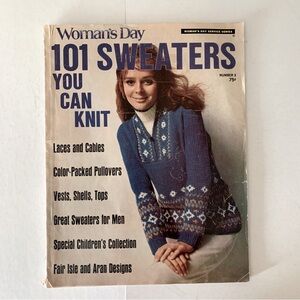 101 Sweaters You Can Knit Knitting Patterns Woman’s Day 1970 Magazine